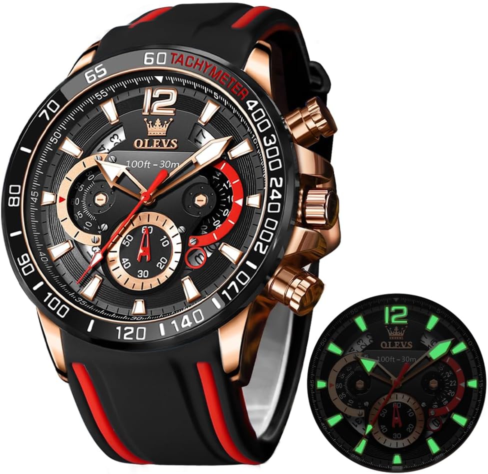 OLEVS Mens Stylish Chronograph Waterproof Luminous Watch