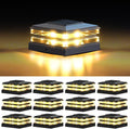 4x4 Solar Post Cap Lights Outdoor 12 Pack - Dual Warm/Cool Glow