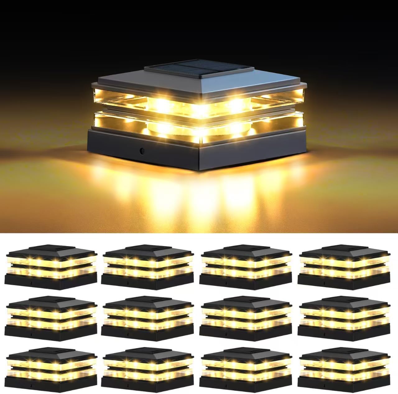 4x4 Solar Post Cap Lights Outdoor Waterproof for Decks & Fences