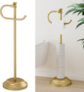Toilet Paper Roll Holder 25in Freestanding with Shelf - Sleek Storage