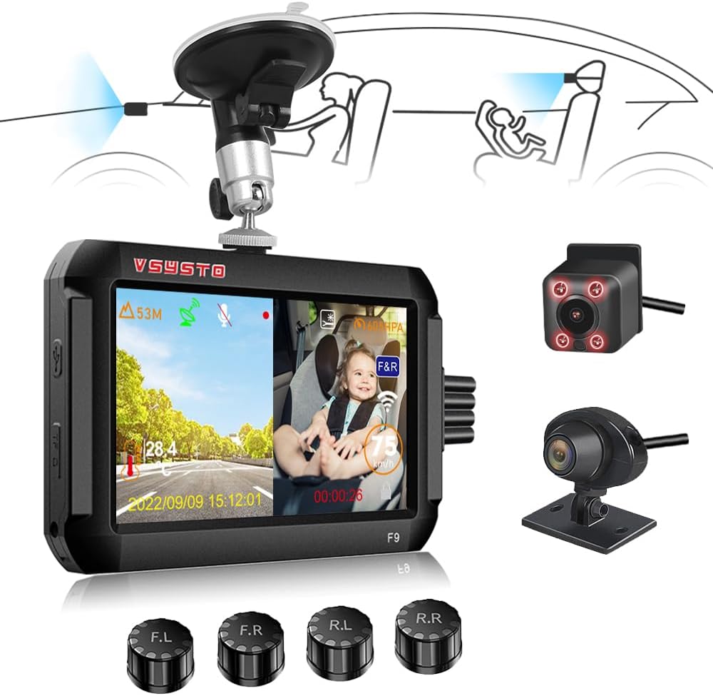 VSYSTO F9B 2CH 1080P Dash Cam WiFi GPS