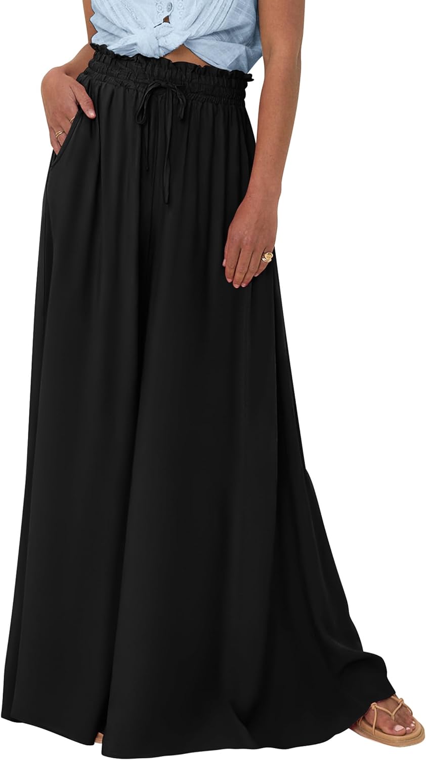 PRETTYGARDEN Women's Summer Wide Leg Palazzo Pants for Comfort