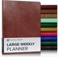 Gallery Leather Large Weekly Monthly Planner 2025-2026 - Elegant Tan