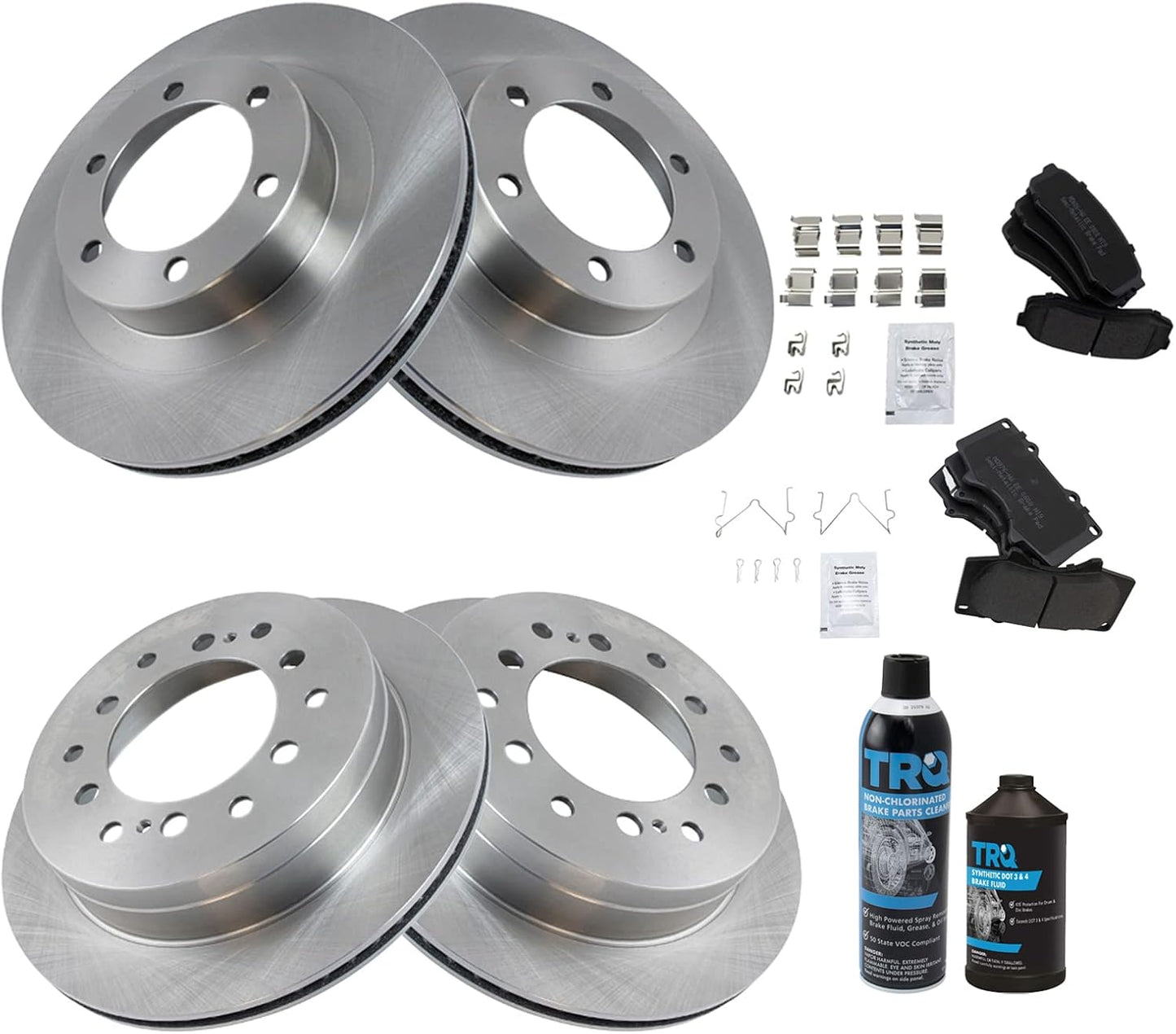 TRQ Brake Pad & Rotor Kit for 2003-2009 Lexus GX470 & 4Runner