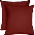 Sunbrella Square Throw Pillows Set of 2 Canvas Burgundy - 17in