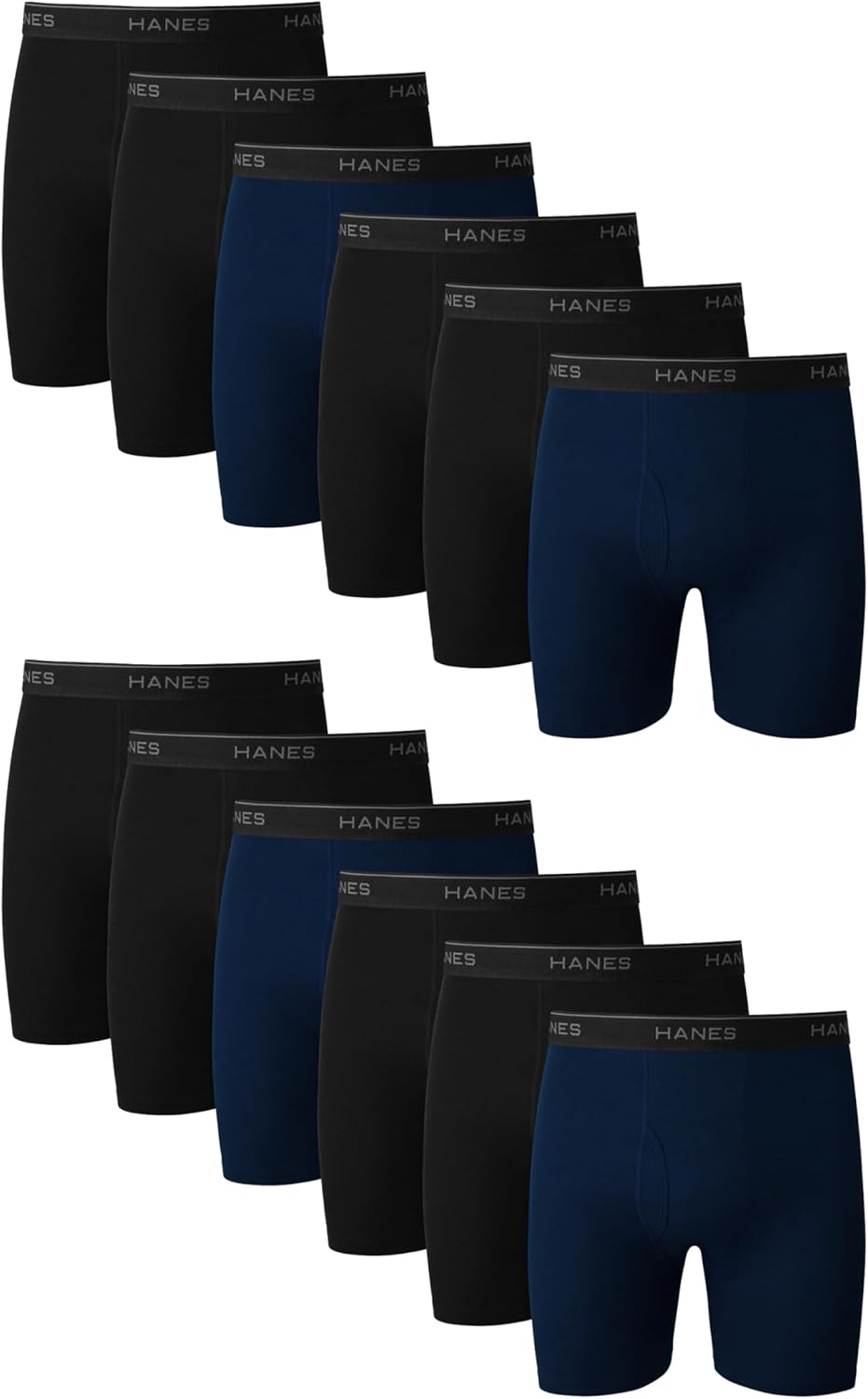 Hanes Men's Underwear Boxer Briefs Pack for Comfort and Support