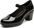 Womens Mary Jane Dress Shoes Chunky Low Block Heels 7CM - Comfort [7CM
