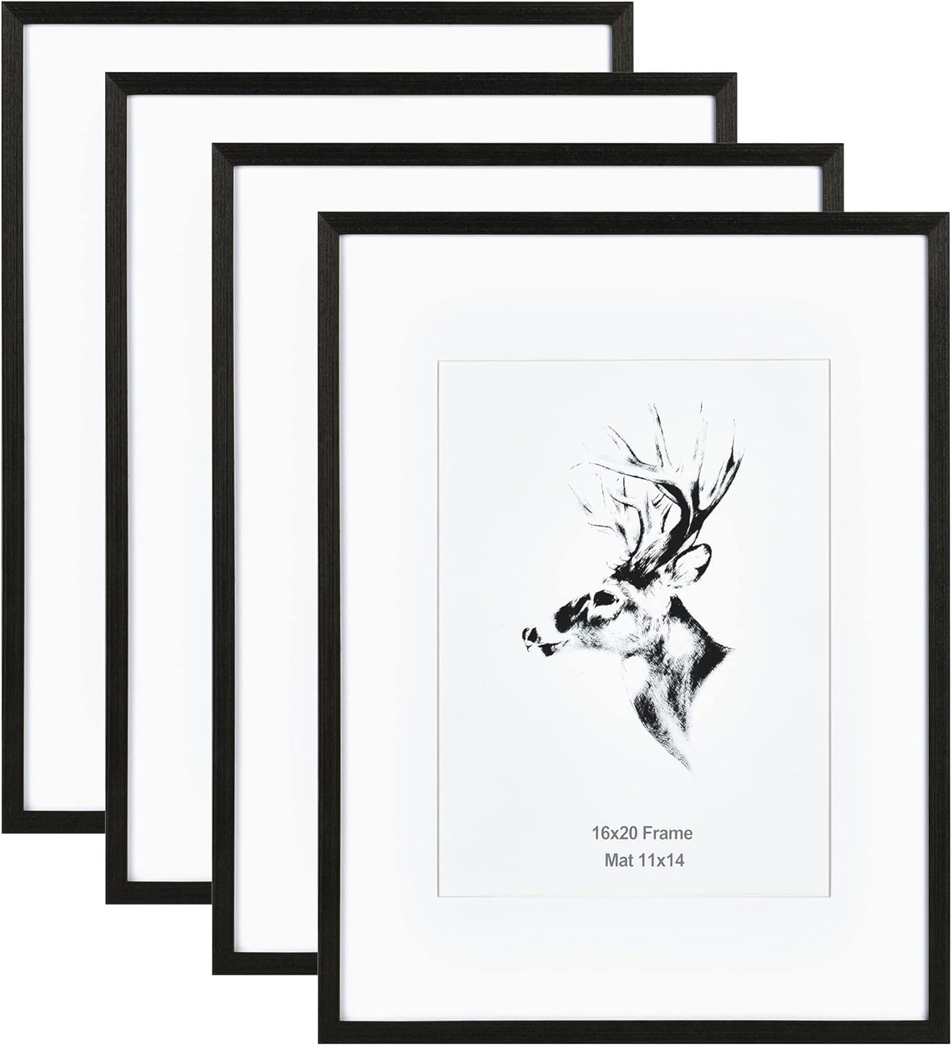 Yaetm 16x20 Black Picture Frame Set of 4 for Art Prints