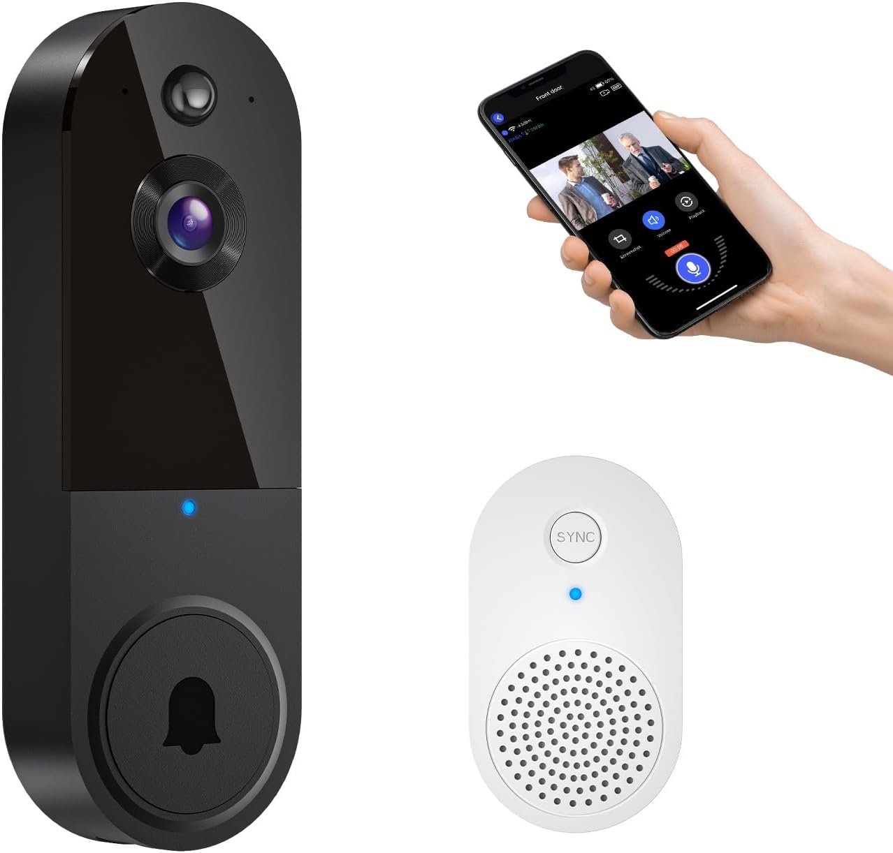 Smart AI Human Detection Video Doorbell - GlowPop