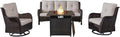 Outdoor Patio Furniture Set with Propane Fire Pit Table