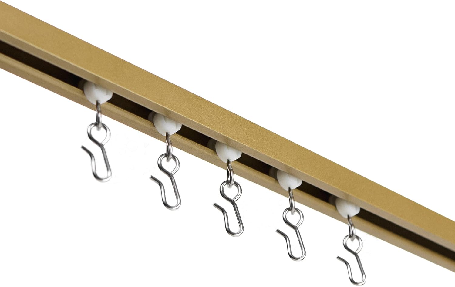 EverTrack Ceiling Mounted Curtain Rail - USA Made, 12 Feet, Satin Brass