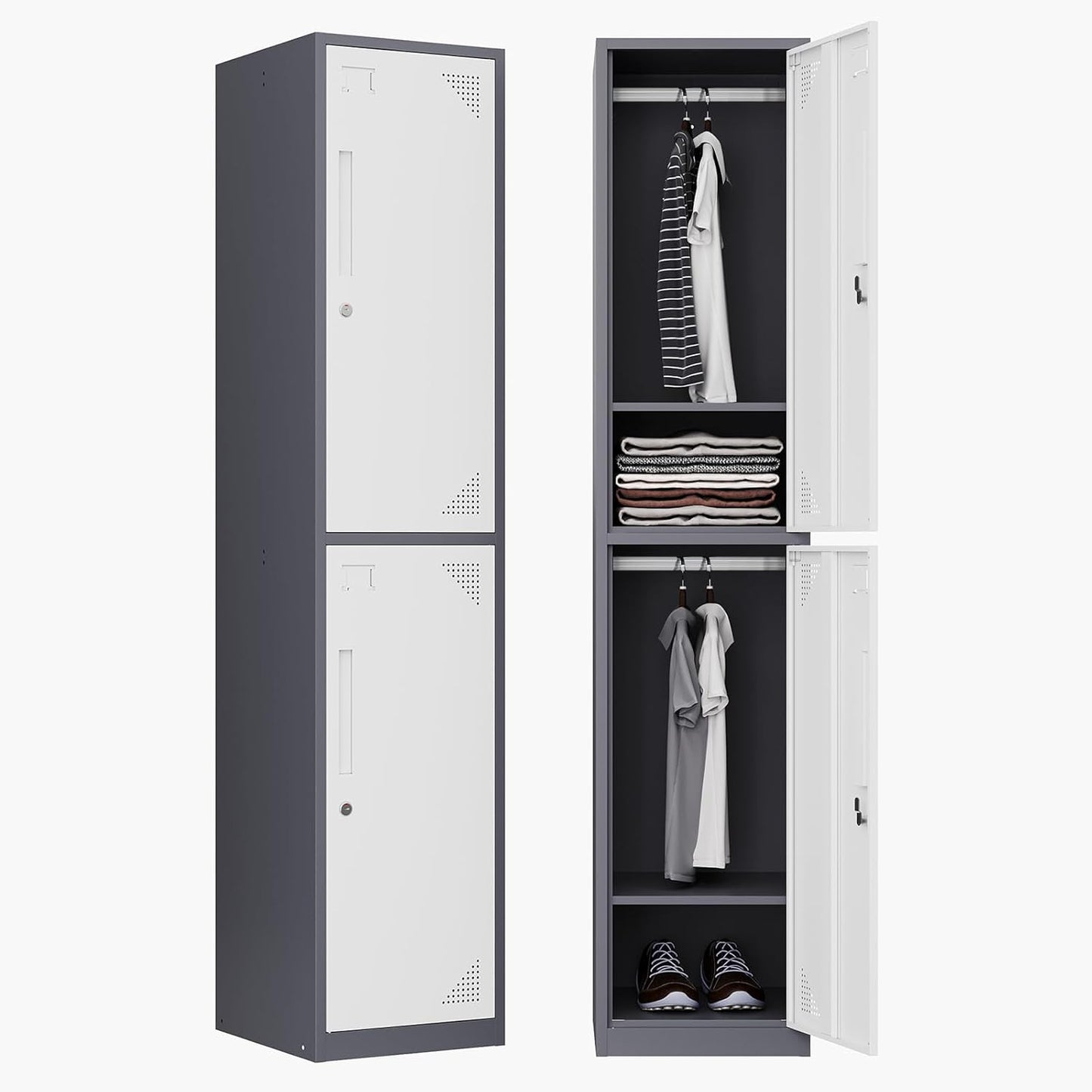 Letaya Metal Locker with 2 Lockable Doors for Secure Storage