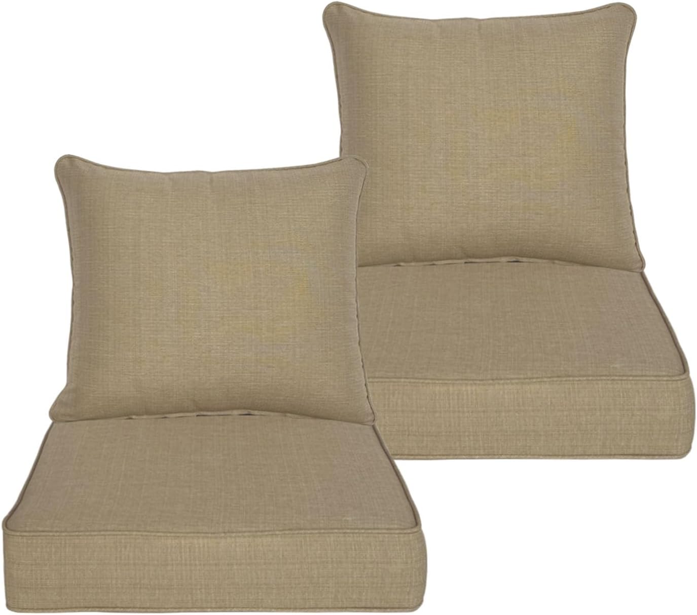 24x24 inch Deep Seat Patio Cushions Set of 2 for Comfort