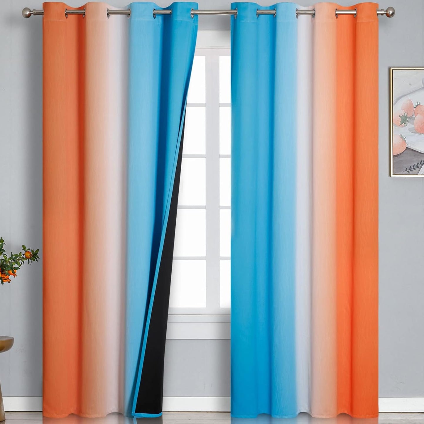 Thermal Insulated Ombre Blackout Curtains for Living Room