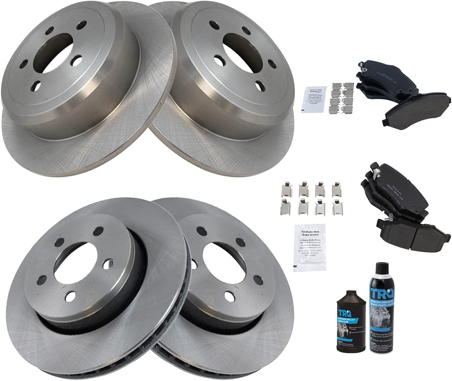 TRQ Brake Pad & Rotor Kit for 2007-2011 Dodge Nitro & Jeep Liberty