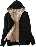 PUWEI Women's Winter Warm Fleece Jacket - Thick Sherpa Lined Hoodie