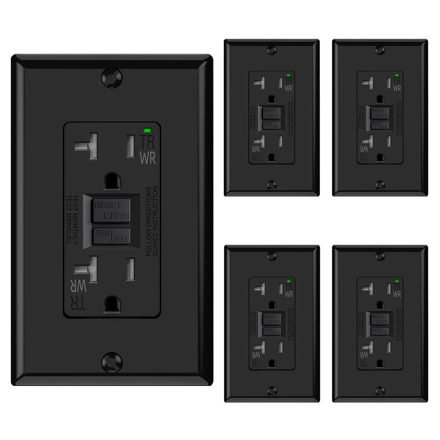 ELEGRP Outdoor GFCI Outlet 20 Amp with Self-Test Feature