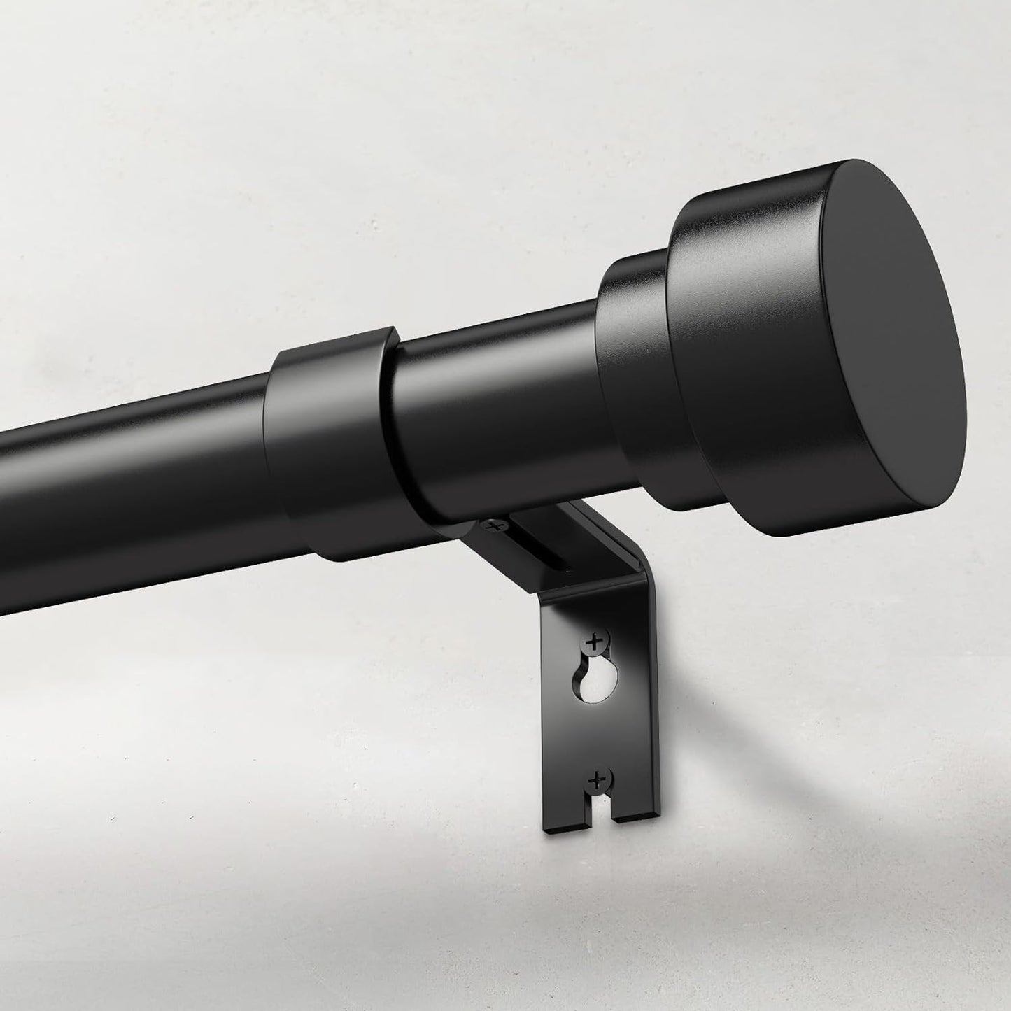 Adjustable 1 Black Curtain Rod - Easy Install, Modern Design