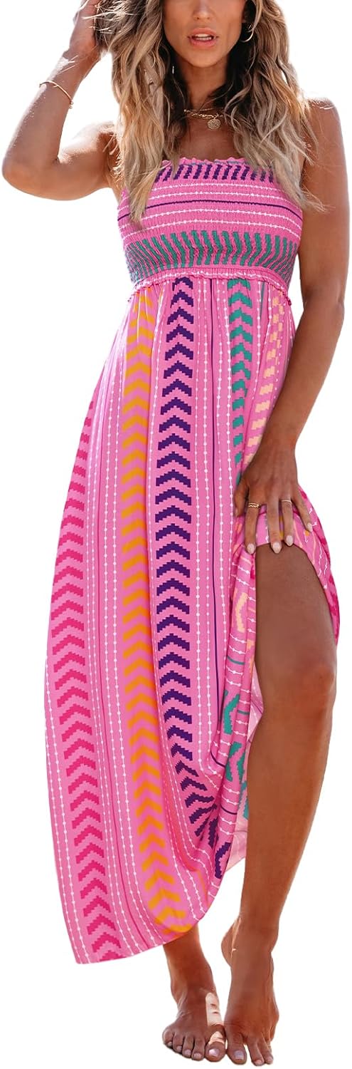 CUPSHE Women's Maxi Dress: Ditsy Floral Smocked Sundress