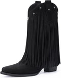 Fringe Cowboy Boots for Women Mid Calf Cowgirl Boots (Style 9MDV)