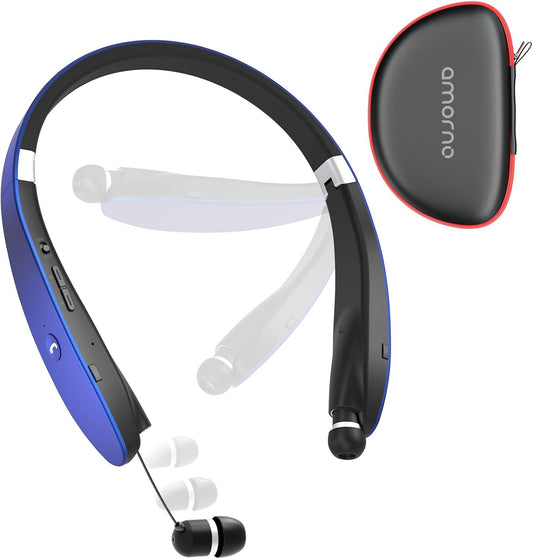 AMORNO Blue Wireless Neckband Headphones