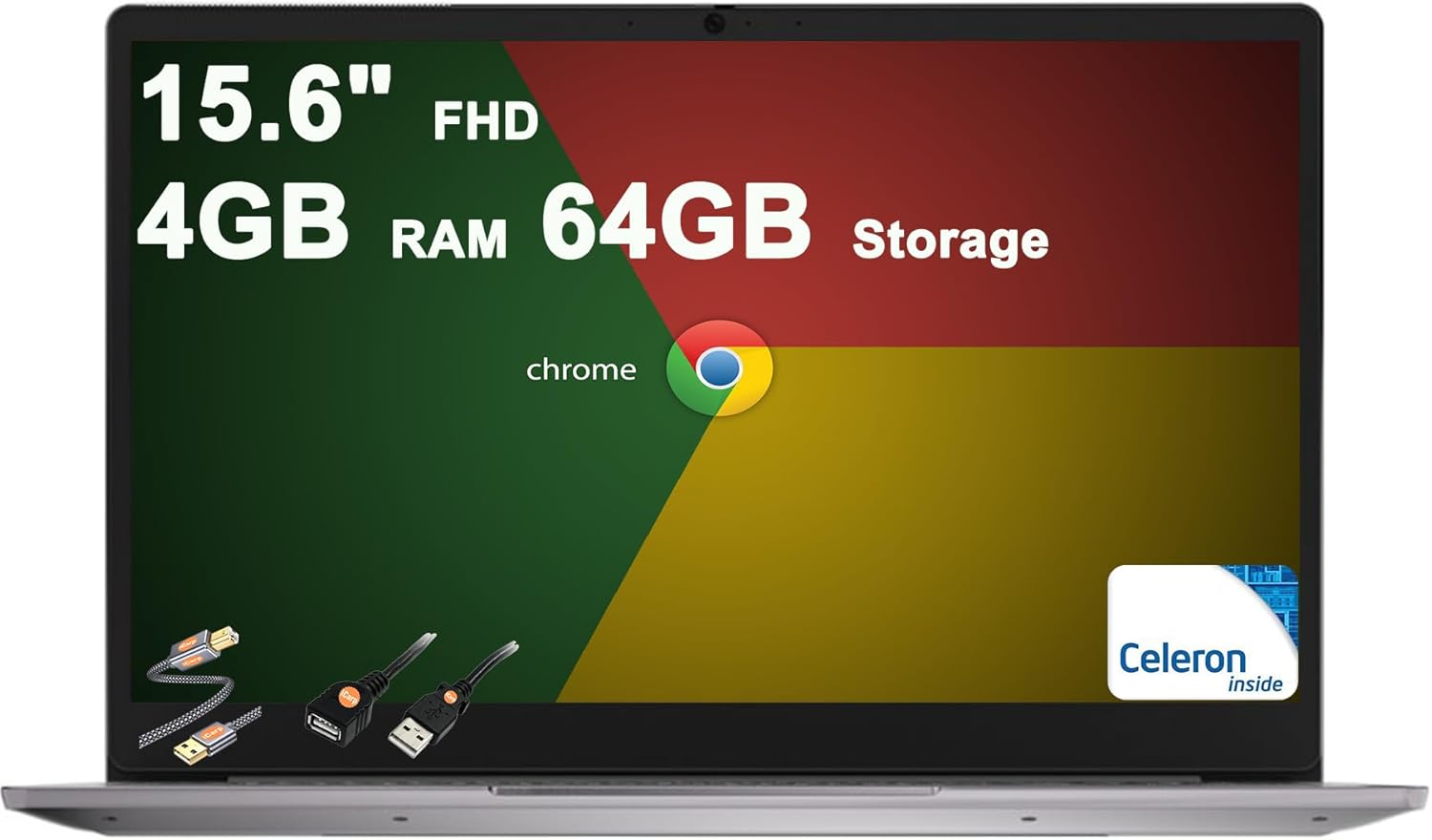Lenovo IdeaPad 3 Chromebook Laptop with 15.6in FHD Display