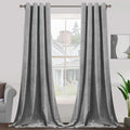 SMILETIME Grey Velvet Curtains 108 in Long for Living Room