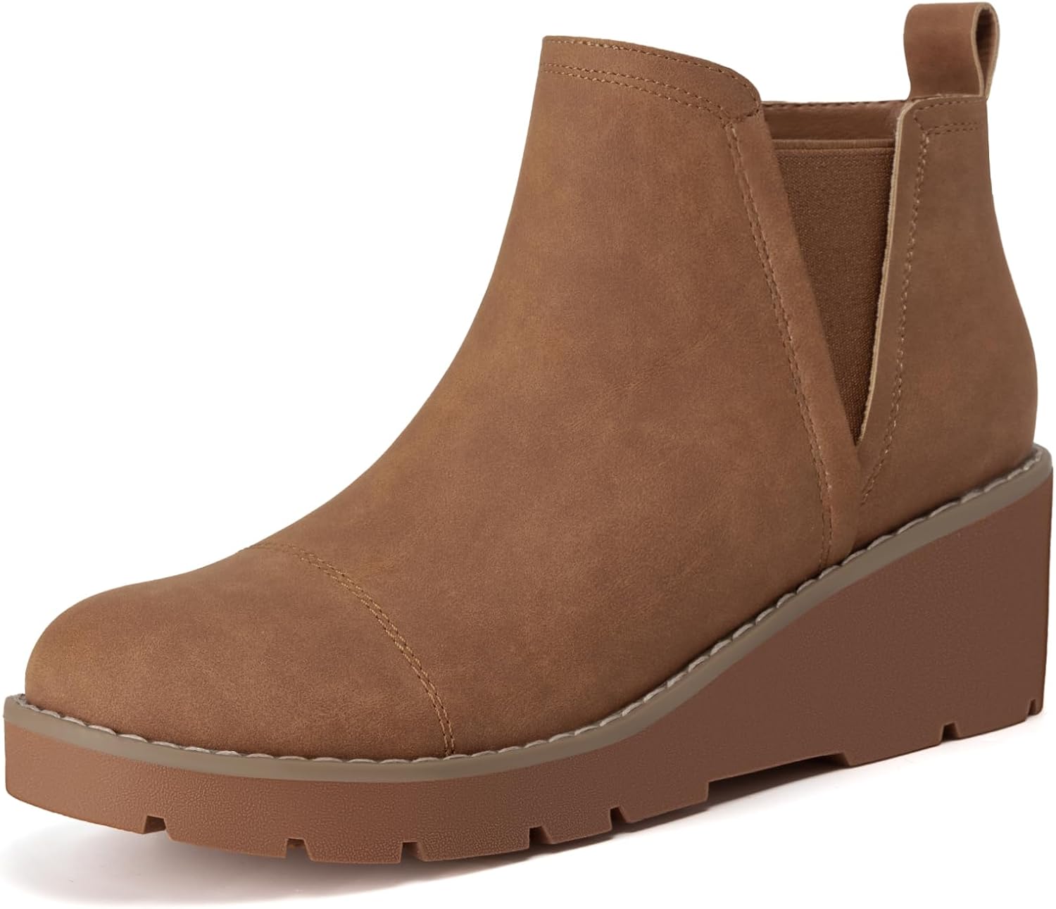 Athlefit Women's Wedge Chelsea Boots for Stylish Comfort