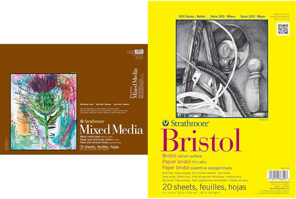 Strathmore 400 Series Mixed Media Pad and 300 Series Bristol Paper
