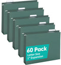 Extra Capacity Hanging File Folders 60 Pack - Heavy Duty Letter Size