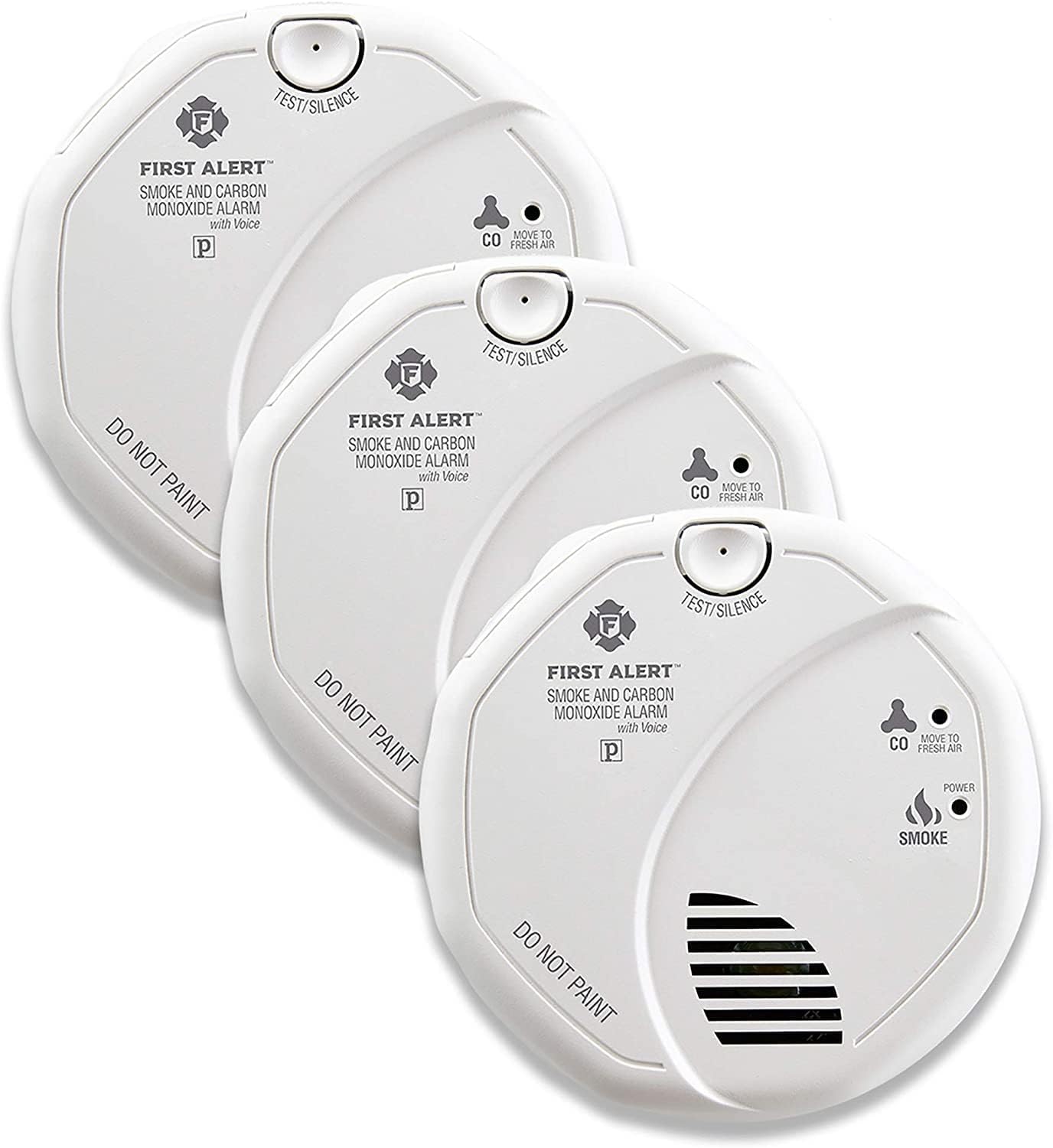 Talking Photoelectric Smoke and CO Detector 3-Pack for Safety
