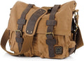JONON Vintage Military Canvas Messenger Bag for 17 in Laptop