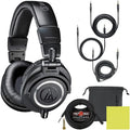 Audio Technica ATH-M50X Headphones Bundle for Studio Monitoring