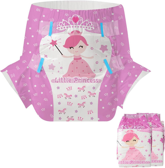 Overnight Relief: CutiePlusU Adult Diapers, Little Princess Design (Medium)