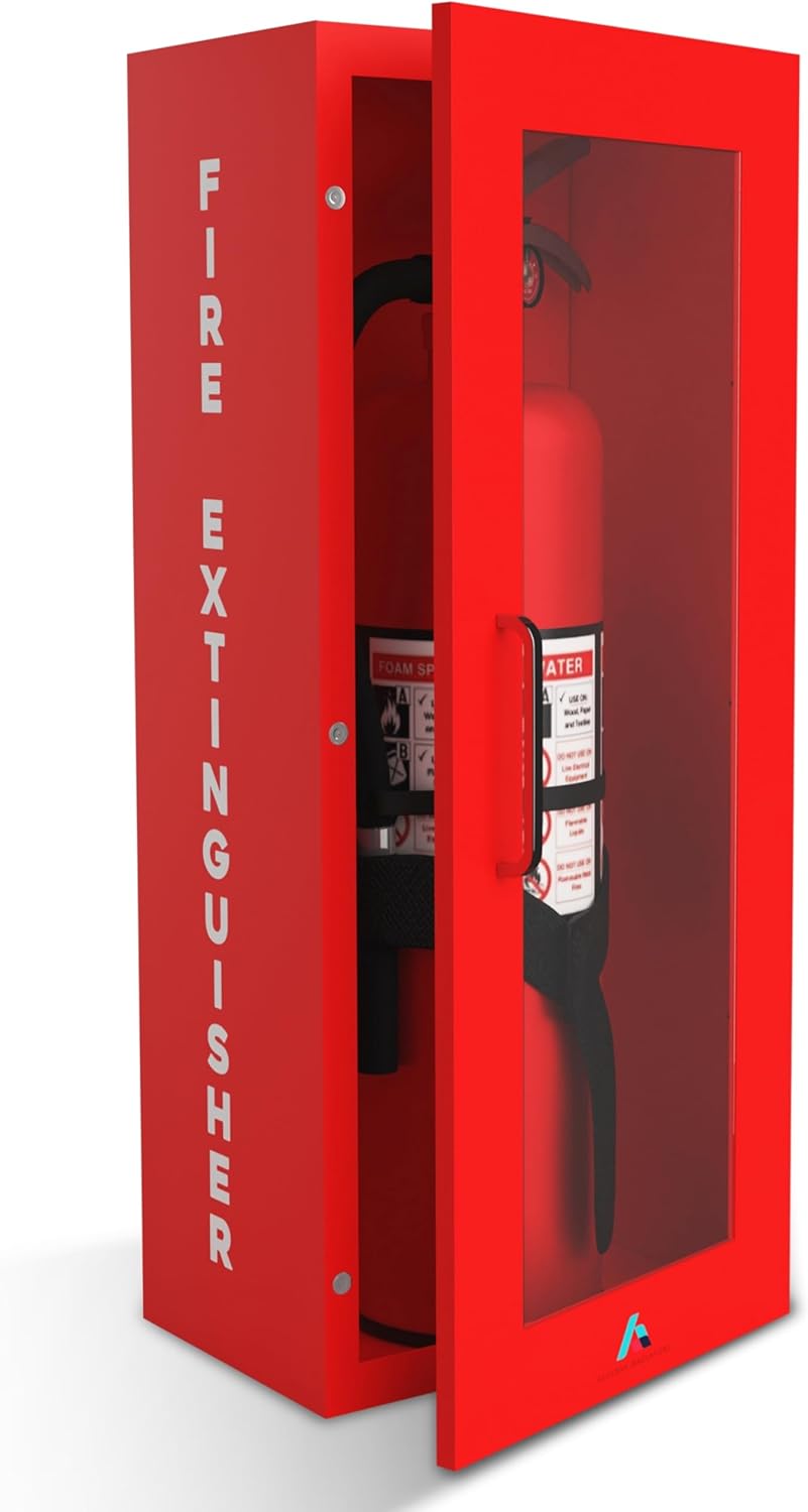 Red Fire Extinguisher Cabinet for 5-10 lb Extinguishers - Heavy-Duty