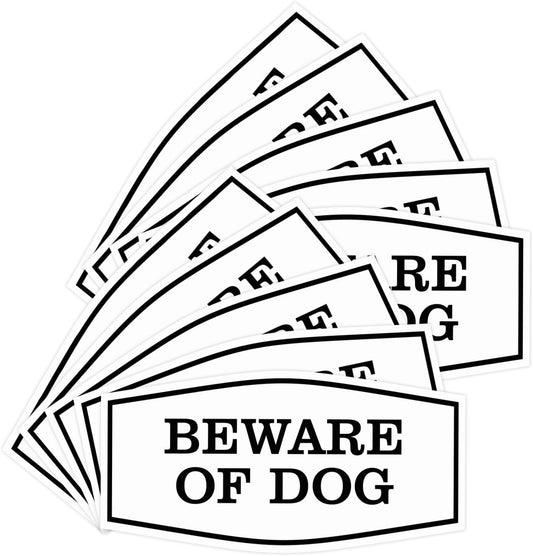 Beware of Dog Wall Sign - Durable Home Security Signs 10 Pack