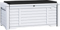 120 Gallon Outdoor Louver Storage Deck Box w/Seat Cushion - Waterproof
