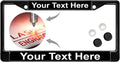Black Powder-Coated Metal License Plate Frame - Laser Engraved Text