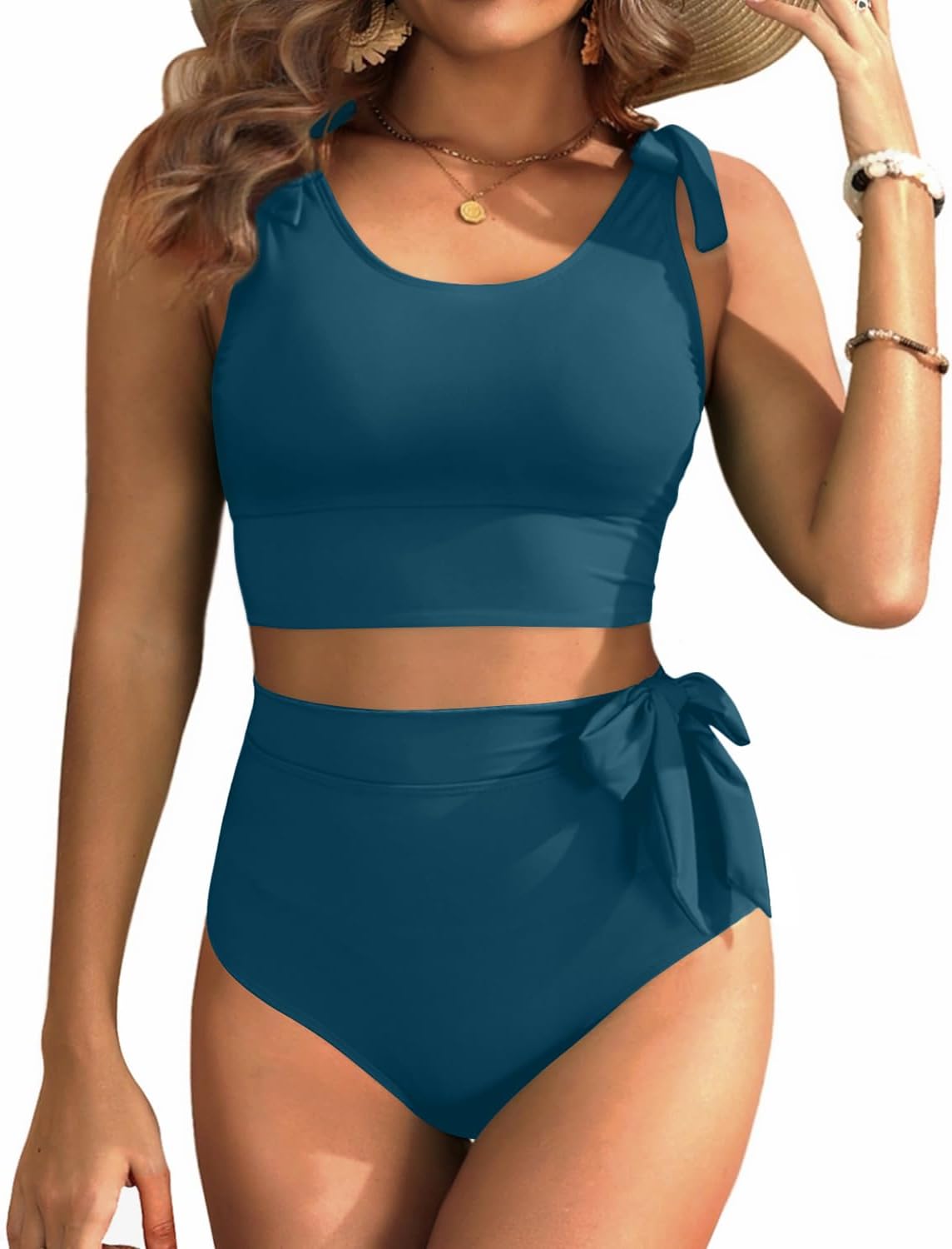 Two Piece High Waisted Swimsuits for Women with Tummy Control