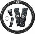 Car Steering Wheel Cover with Durable PU Leather and 6-Piece Bling Set