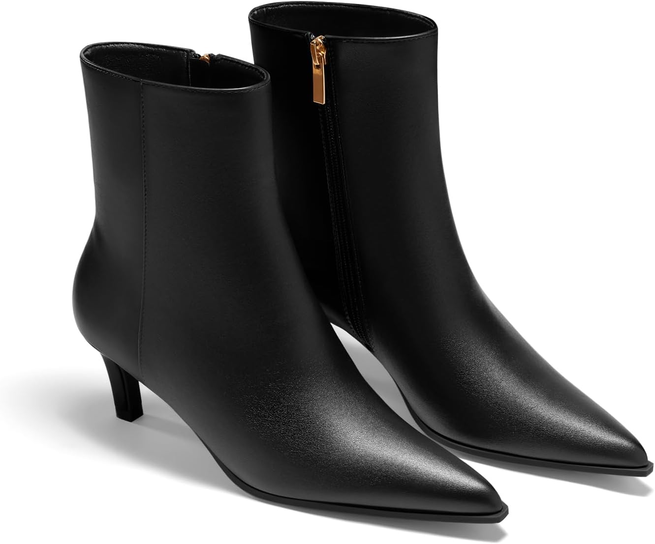 Coutgo Ankle Boots for Women with Low Heel and Zipper Style