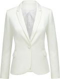Womens Notched Lapel Work Blazer Jacket Suit - Classic Office Style