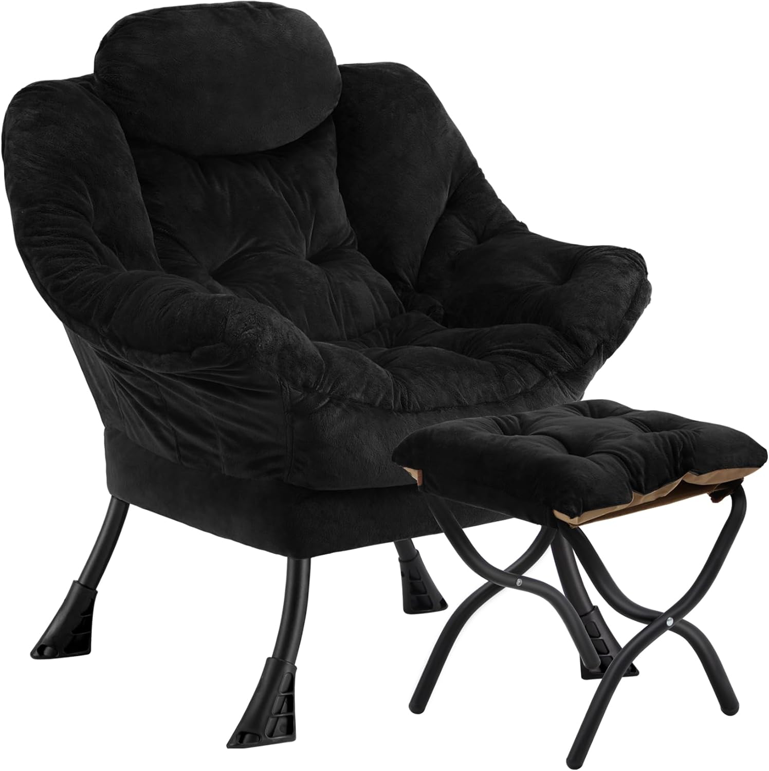 Lazy Chair with Folding Ottoman for Living Room and Office