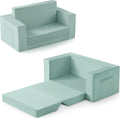 Kids Couch 2-in-1 Toddler Chair Convertible Fold Out - Teal