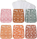 Washable Reusable Cloth Diapers for Babies - Adjustable Pocket 6 Pack