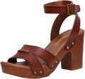 CUSHIONAIRE Sandra Faux Wood Sandal - Stable Chunky Heel