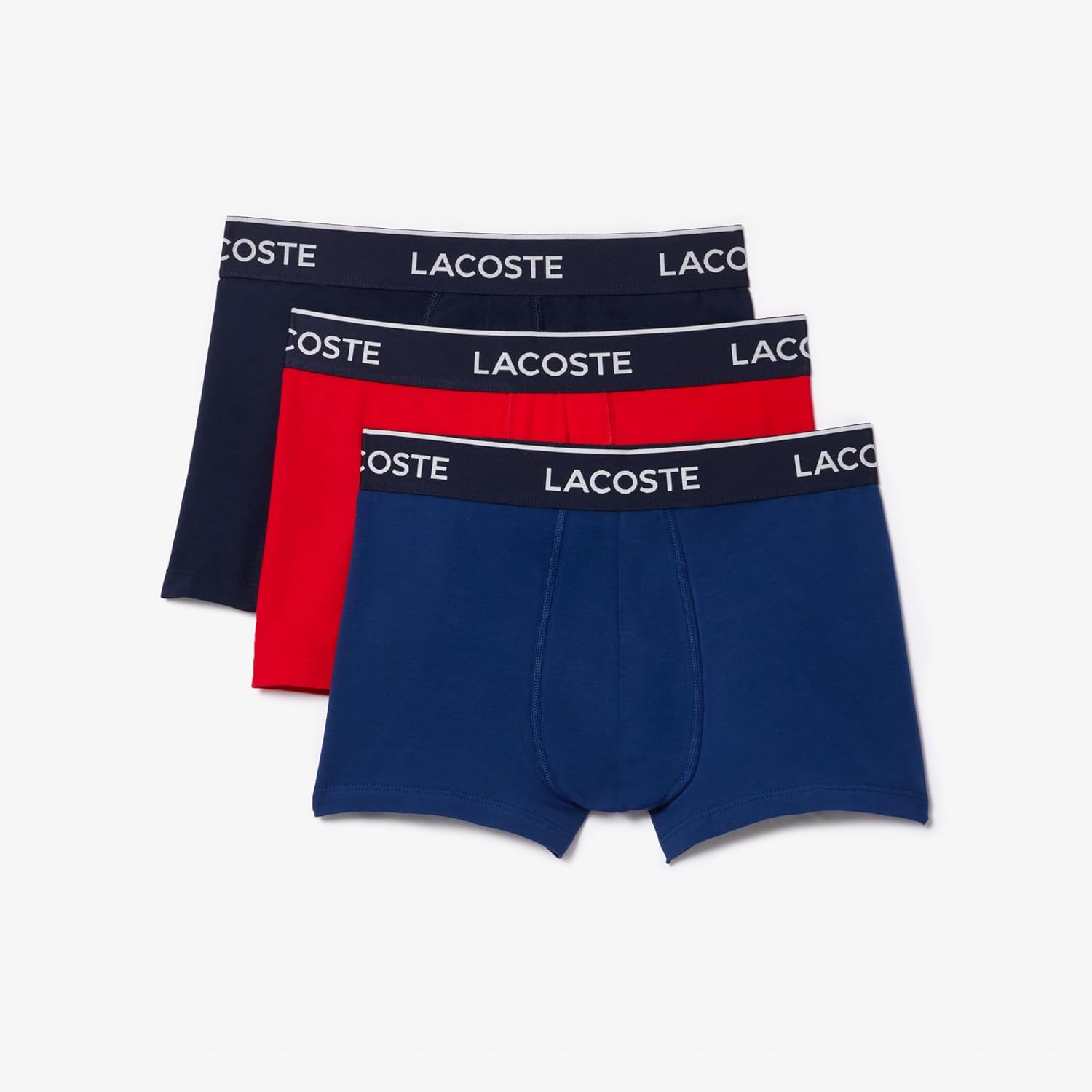 Lacoste Mens Cotton Stretch Essentials Trunks 3 Pack for Comfort