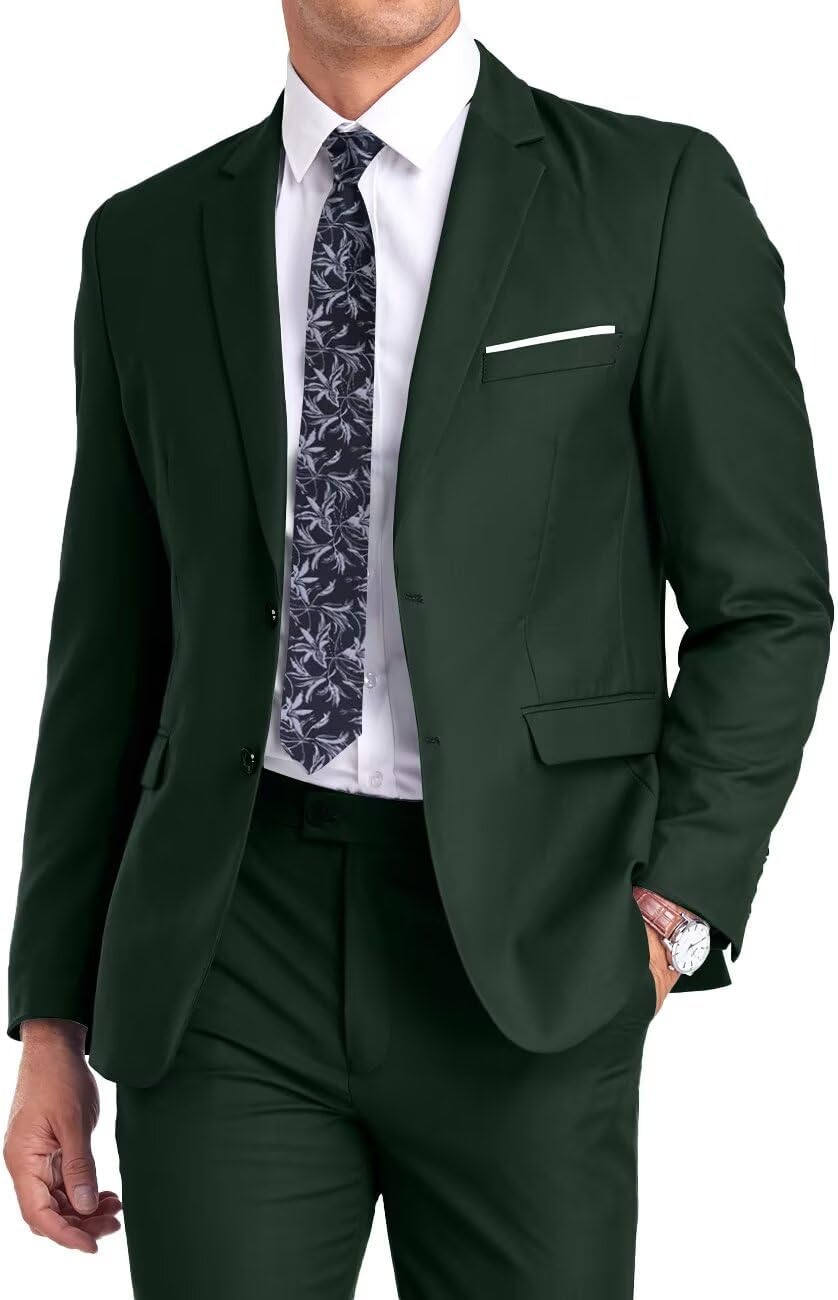 Fxzpiodi Mens Suit Slim Fit 2 Piece Tuxedo for Weddings