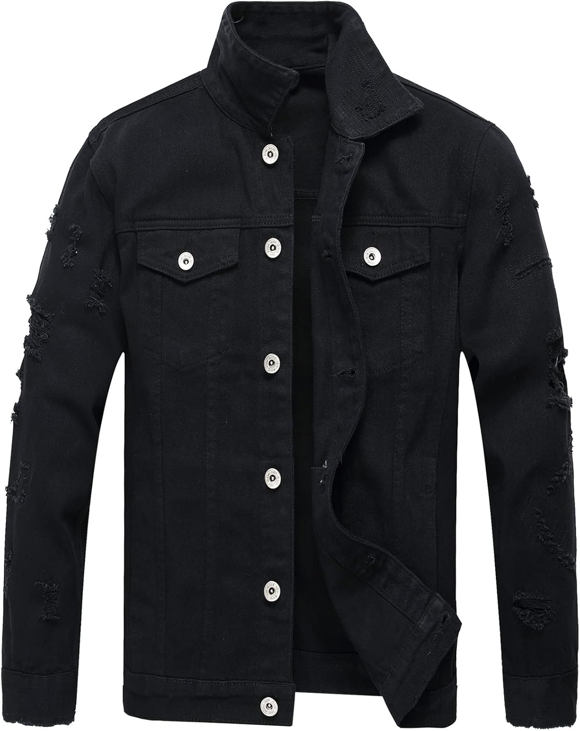 LZLER Men's Distressed Denim Jackets for Trendy Fashion Style