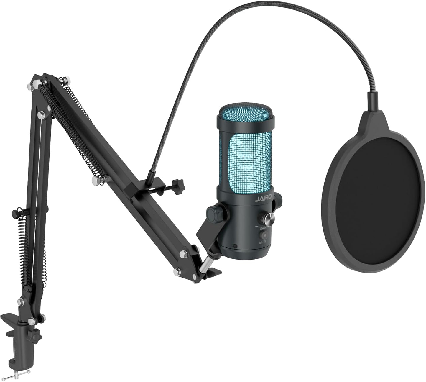 JARO USB Podcast Microphone with Boom Arm for Voice & Singing